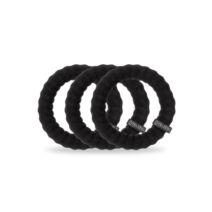 Teleties Nylon Hair Ties | Large | Jet Black