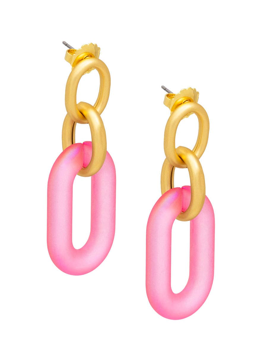 Zenzii Resin Oval Link Drop Earring