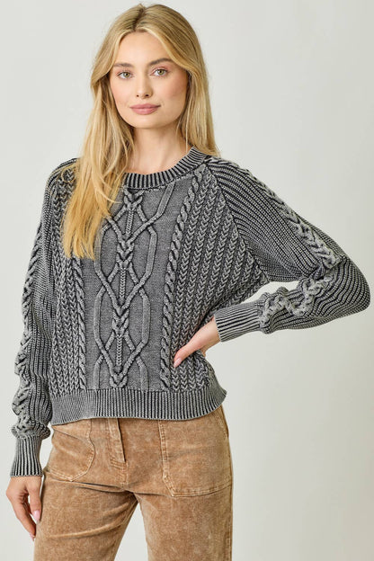 Oaklyn Washed Cable Sweater