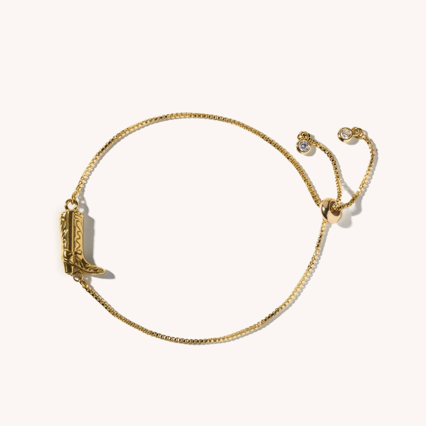 Gold Cowboy Boot Slider Bracelet