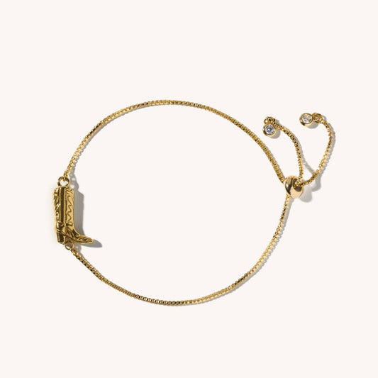 Gold Cowboy Boot Slider Bracelet
