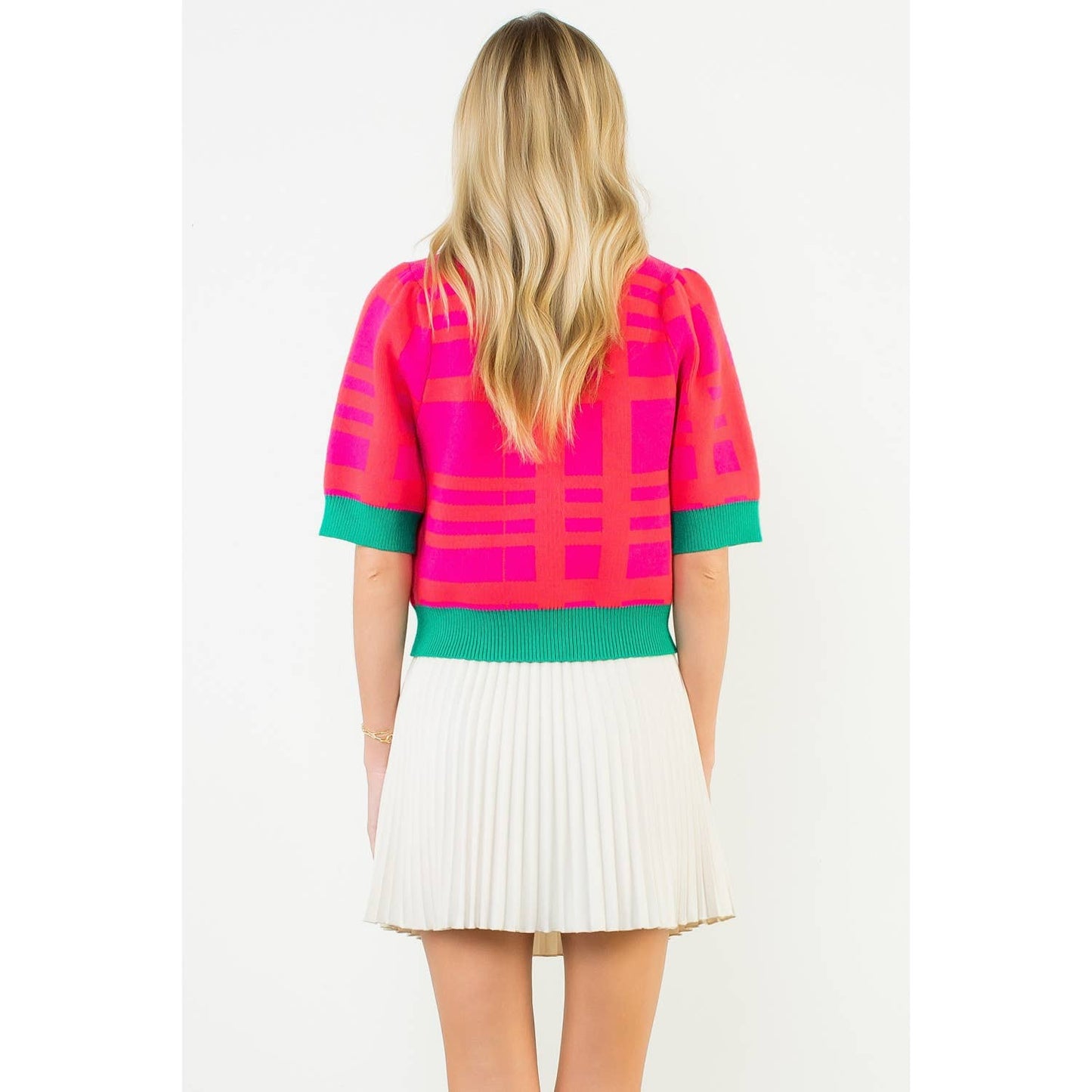 Short Sleeve Pattern Detail Top