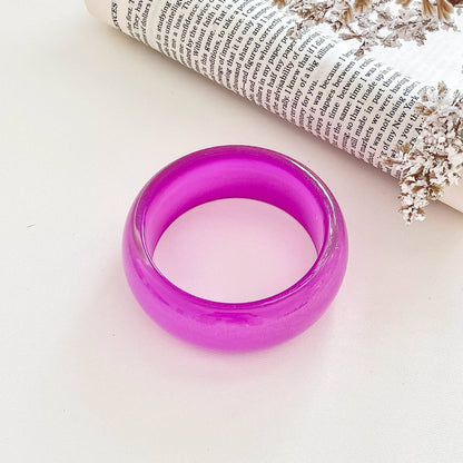Chunky Iridescent Round Resin Stackable Bangle Bracelet MK2PPPO6W6JBR126