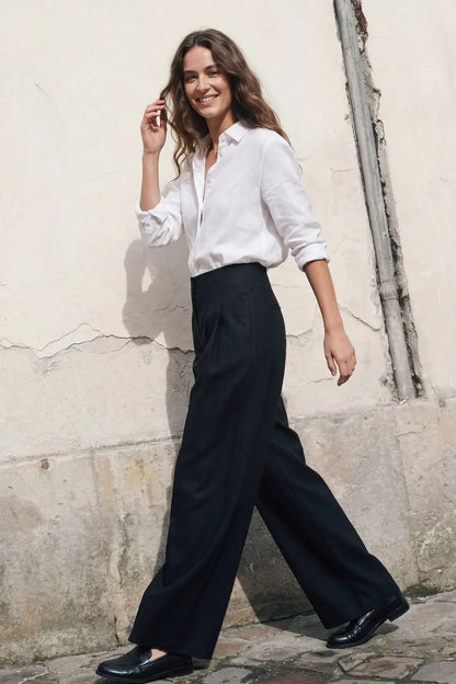 Wide Leg Pants w/ Back Zipper