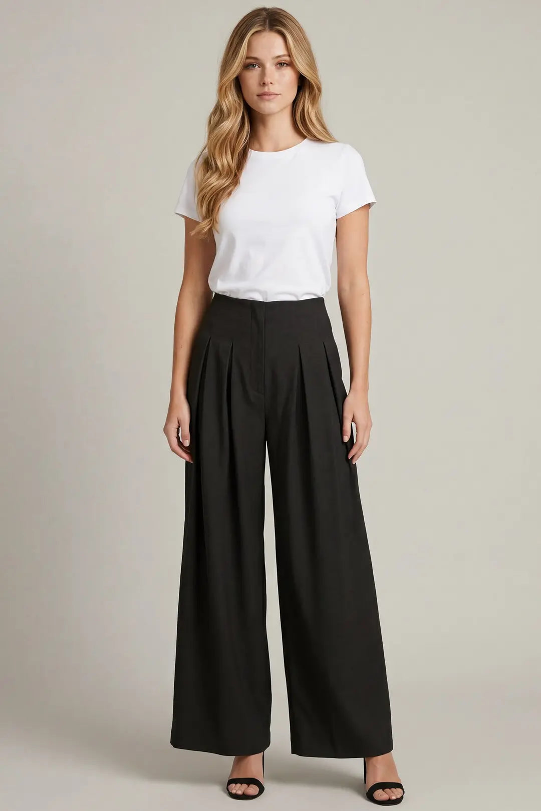Wide Leg Pants w/ Back Zipper