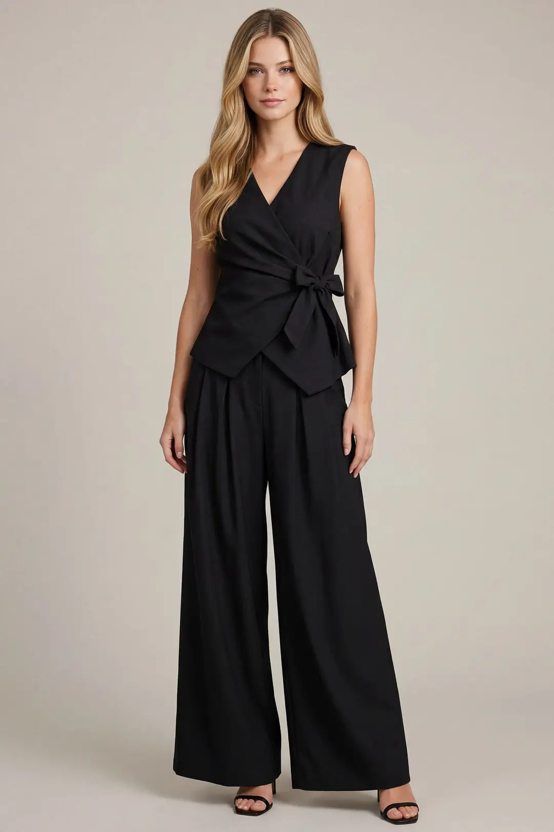 Wide Leg Pants w/ Back Zipper