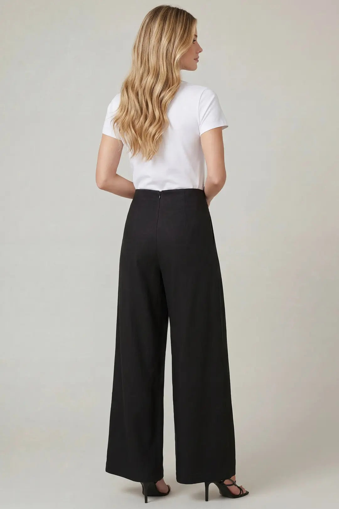 Wide Leg Pants w/ Back Zipper