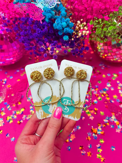 Taylor Shaye Ingrid Glitter Top Hoops