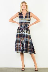 Hattie Plaid  Midi Dress