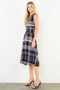 Hattie Plaid  Midi Dress