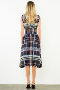 Hattie Plaid  Midi Dress
