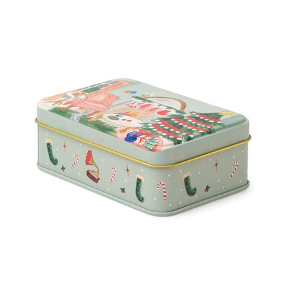 Persimmon & Chestnut Holiday Tin Candle side view