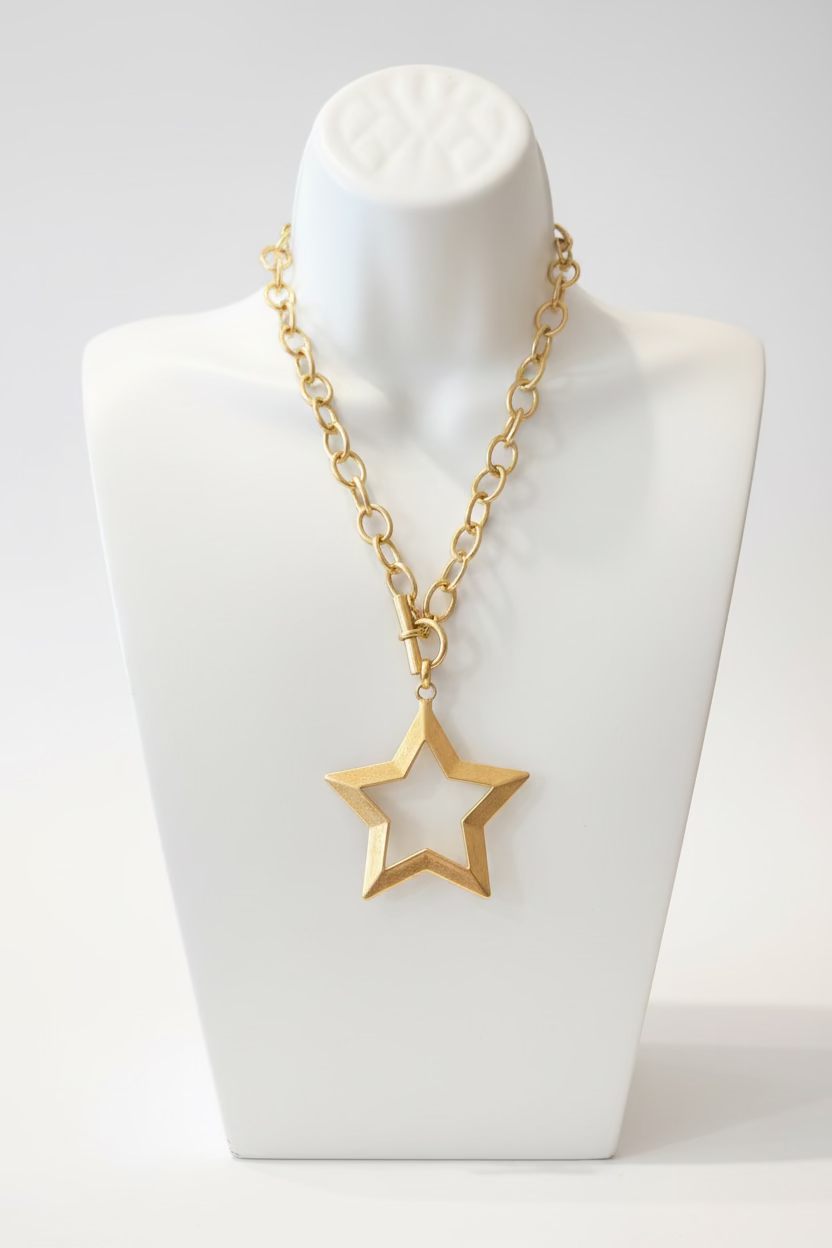Gold Large Star Necklace