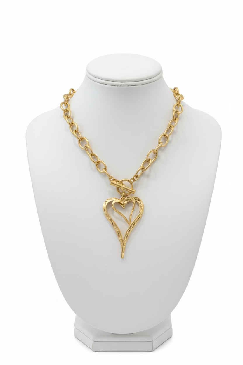 Gold Large Heart Necklace