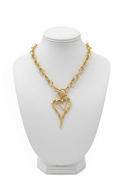 Gold Large Heart Necklace