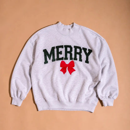 Merry Bow Mockneck Sweatshirt