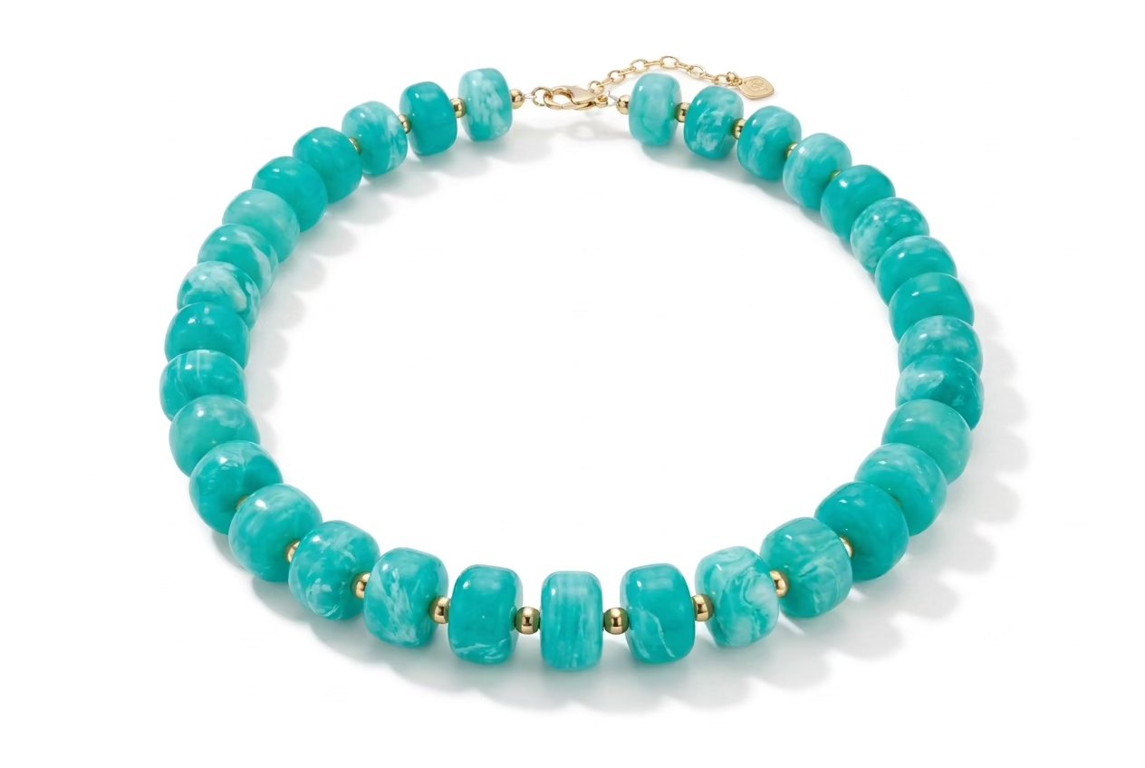 Bahama Blue Beaded Necklace