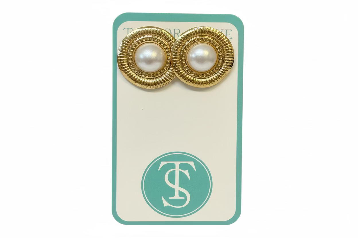 Taylor Shaye Patty Pearl Stud Earrings