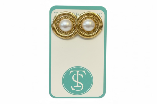 Taylor Shaye Patty Pearl Stud Earrings