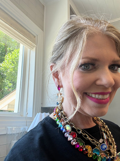 Jeweled Rose Earrings