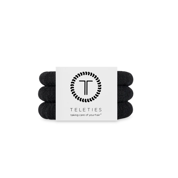 Teleties Small Nylon Hair Ties- Jet Black
