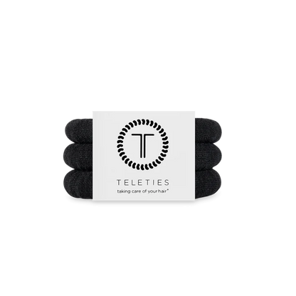 Teleties Small Nylon Hair Ties- Jet Black