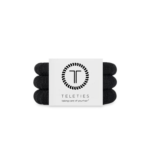 Teleties Small Nylon Hair Ties- Jet Black