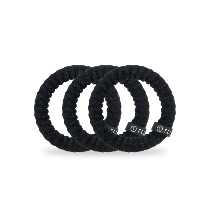 Teleties Small Nylon Hair Ties- Jet Black