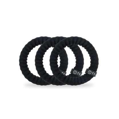 Teleties Small Nylon Hair Ties- Jet Black