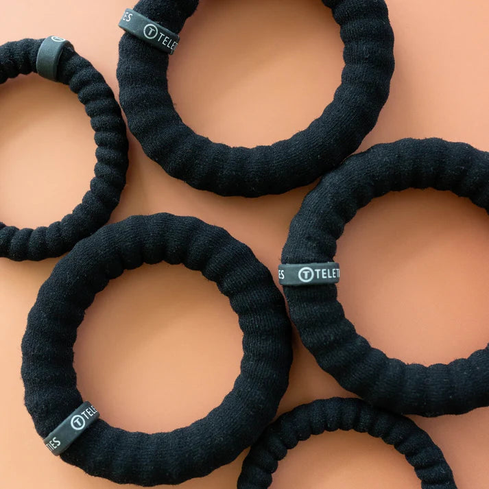 Teleties Small Nylon Hair Ties- Jet Black