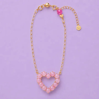 Katie Pink Opal Heart Necklace