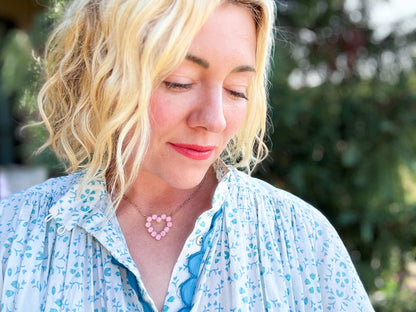 Katie Pink Opal Heart Necklace