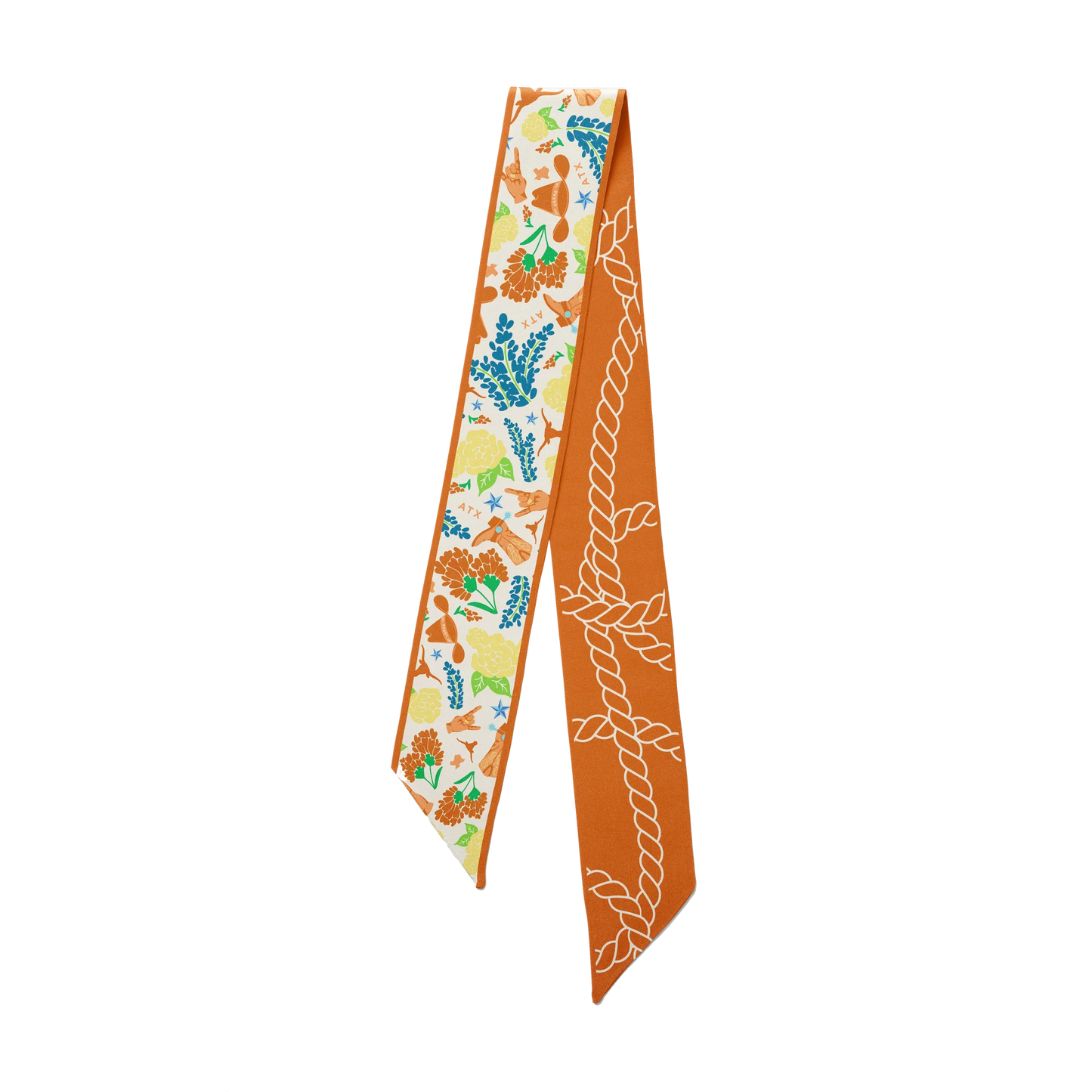 Saturday Silks Texas Longhorns Skinny Scarf