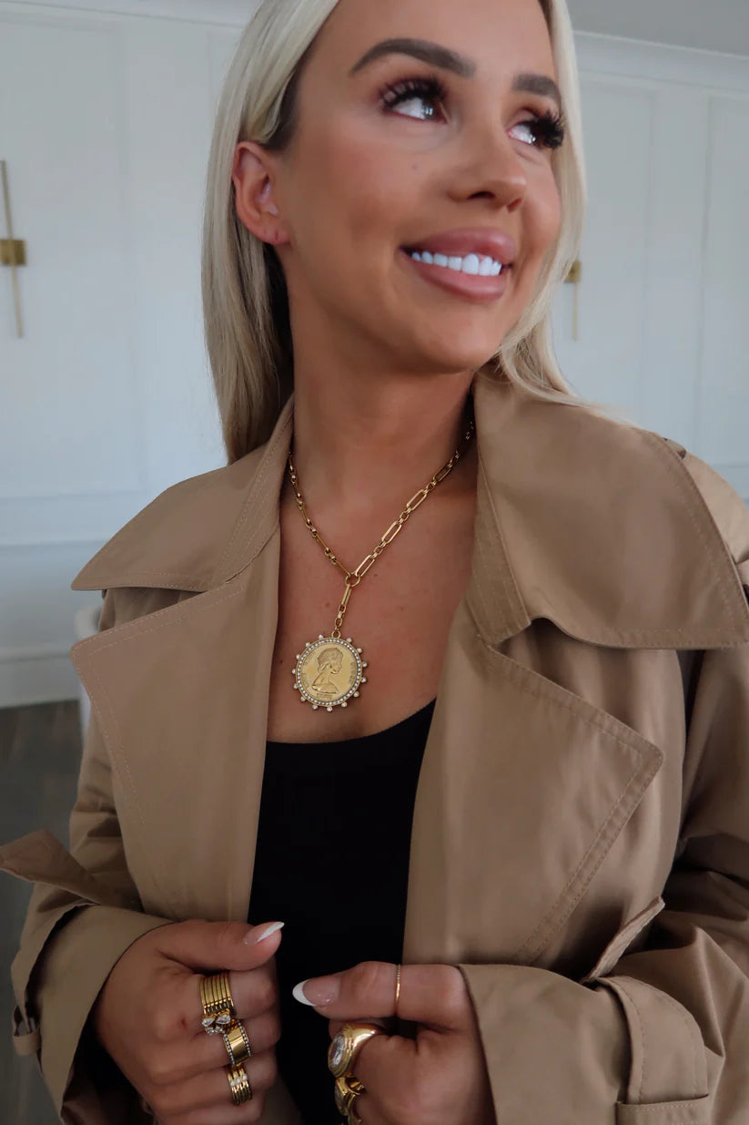 Chansutt Pearl Lariat Coin Necklace