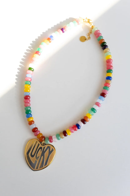 Lucky in Love Rainbow Stone Necklace