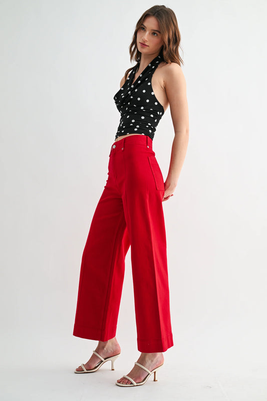 Ruby High Rise Ankle Wide Jeans