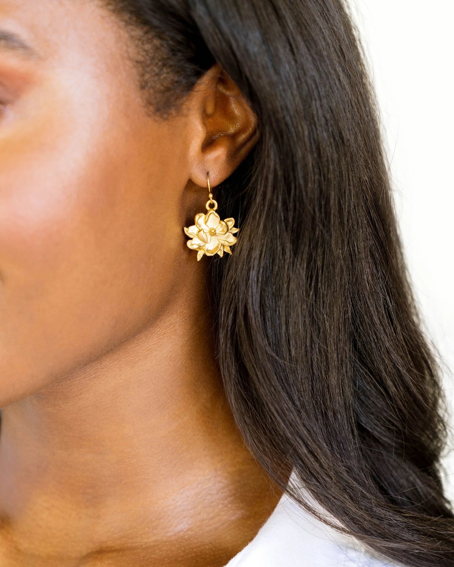 Magnolia Flower Earrings