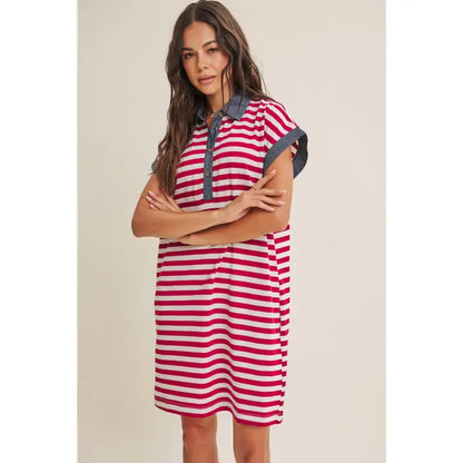 Mera Stripe Polo Mini Dress