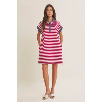 Mera Stripe Polo Mini Dress