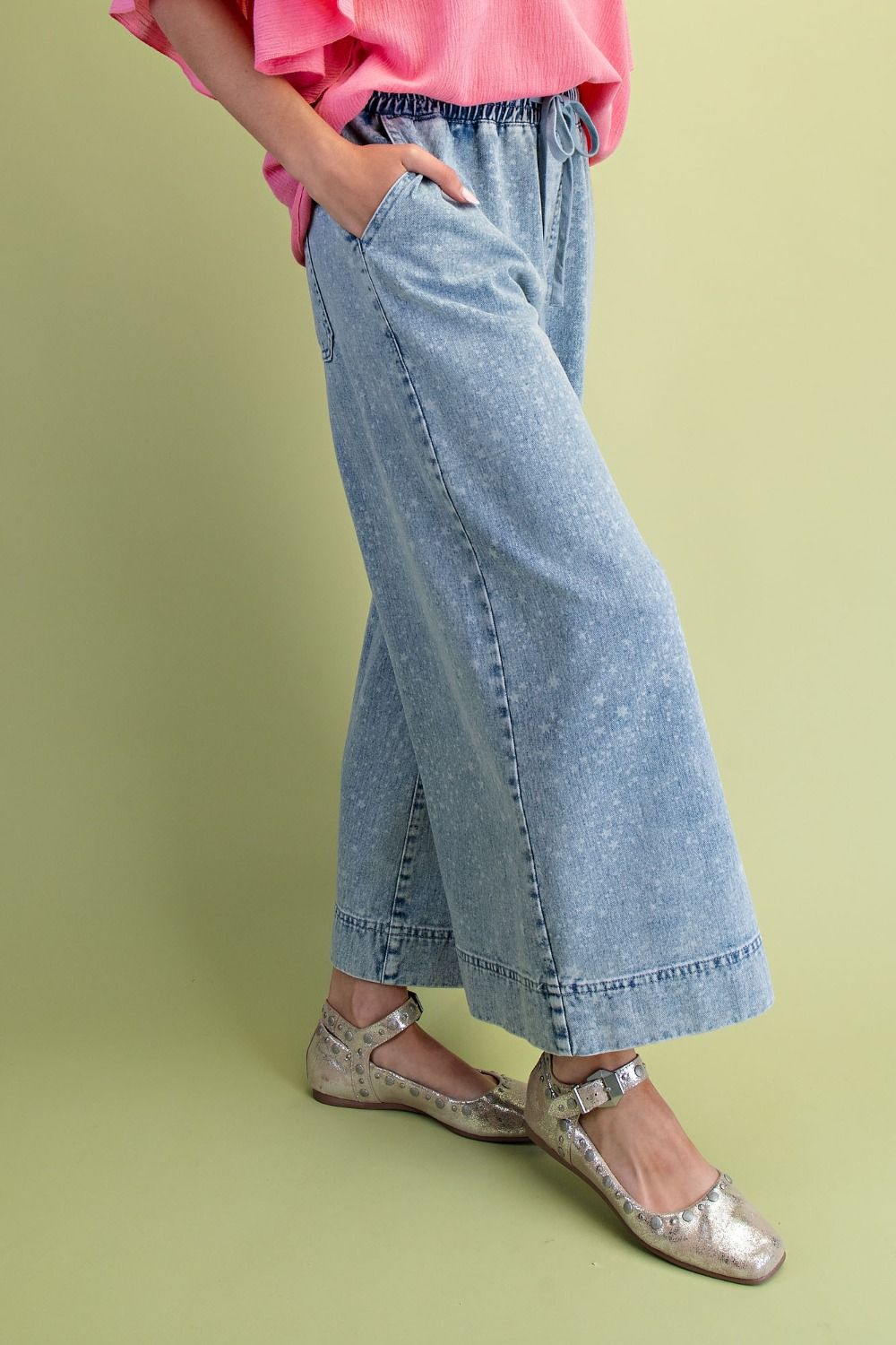 Milky Way Star Printed Denim Pants