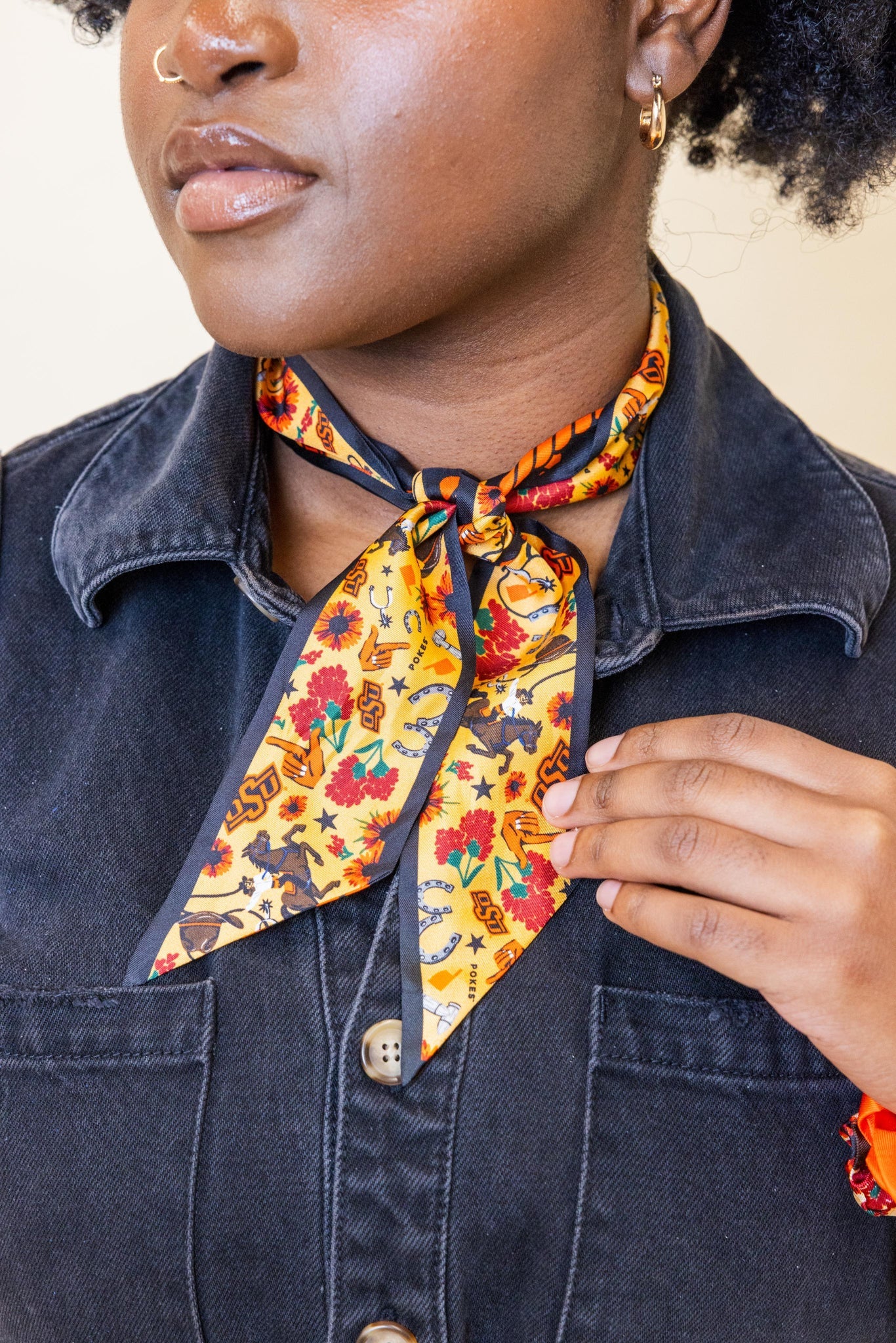 Saturday Silks OSU Cowboys Skinny Scarf