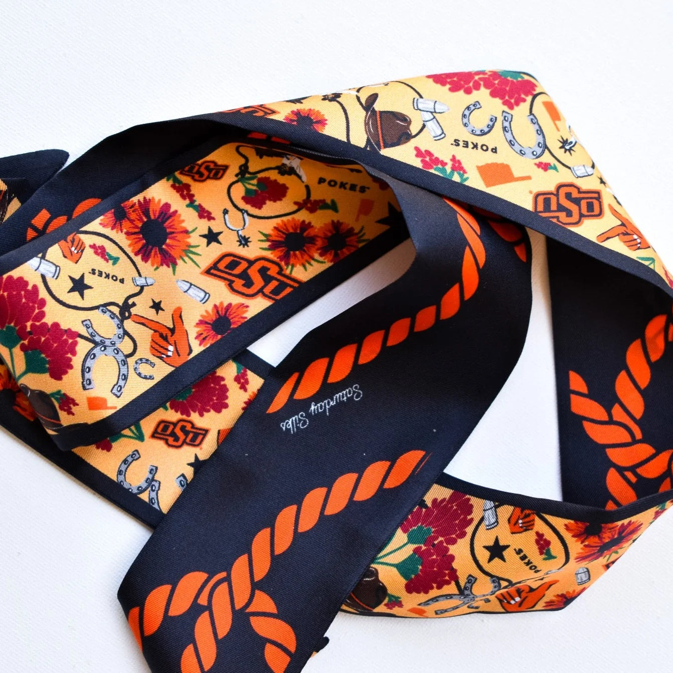 Saturday Silks OSU Cowboys Skinny Scarf