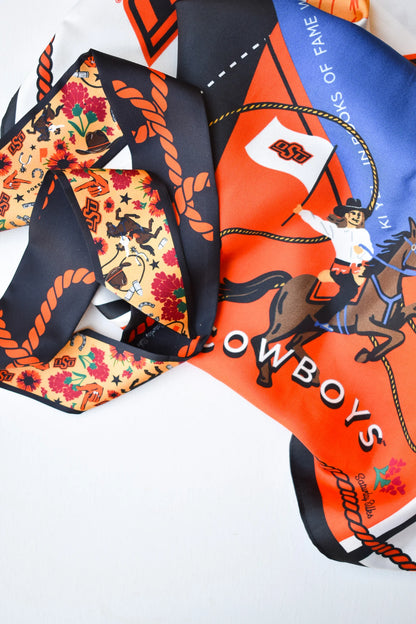 Saturday Silks OSU Cowboys Skinny Scarf