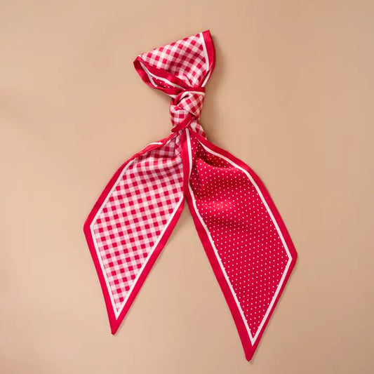 Gingham Red Twirl & Tie Scarf