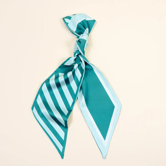 Teal Sicily Stripes Twirl & Tie Scarf