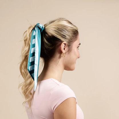 Teal Sicily Stripes Twirl & Tie Scarf