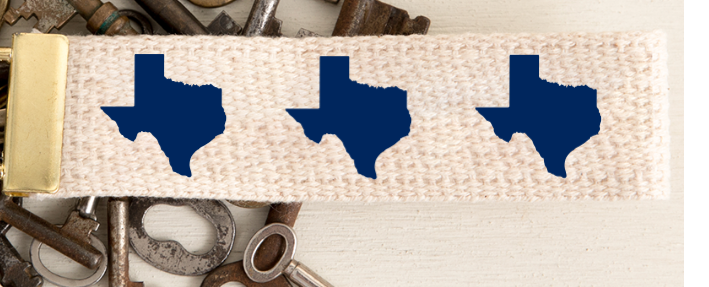 Texas State Keychain Navy