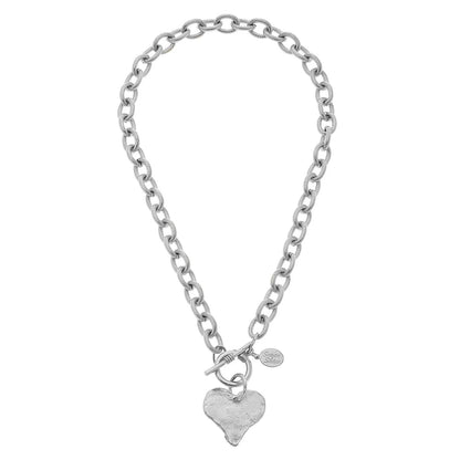 Silver Heart Toggle Necklace