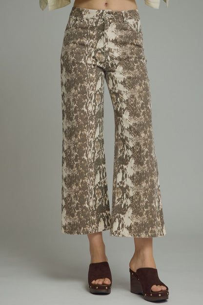 Snake Print Crop Pants