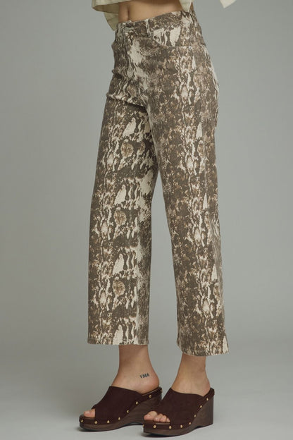 Snake Print Crop Pants